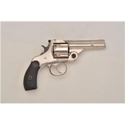 Harrington & Richardson DA top break  revolver, .38 cal., 3-1/4” barrel, nickel  finish, checkered b