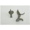 Image 1 : Pair of metal adjustable winged eagle display  stands approx. 4” in height, showing some  age; could