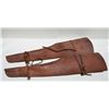Image 1 : Lot of 2 un-marked leather shotgun scabbards,  each approx. 33-1/2” overall and in somewhat  dry but
