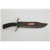 Image 1 : Bowie knife with stag grip, hand-made,  approx. 14-1/2” overall with a 10” clip point  blade; old ta