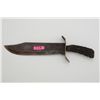 Image 2 : Bowie knife with stag grip, hand-made,  approx. 14-1/2” overall with a 10” clip point  blade; old ta