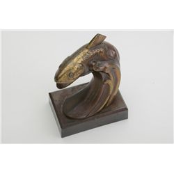 Brass fish sculpture approx. 7” in height,  circa 1940’s.  Est.:  $25-$50.