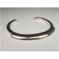 Designer ladies Sterling silver and 14 karat  yellow gold custom made bangle by ‘BILLY  EDISON’ weig
