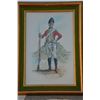 Image 10 : Lot of 6 matching framed watercolors of early  British & European soldiers in uniform by  Charles C.