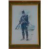 Image 1 : Lot of 6 matching framed watercolors of early  British & European soldiers in uniform by  Charles C.