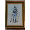 Image 9 : Lot of 6 matching framed watercolors of early  British & European soldiers in uniform by  Charles C.