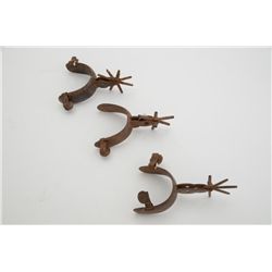 Lot of 3 old misc. Mexican or Spanish iron  spurs in uncleaned condition.   Est.:   $75-$150.