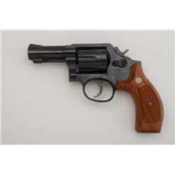 Smith & Wesson Model 547 DA revolver, 9mm  cal., 3” bull barrel, blue finish, rounded  butt, checker