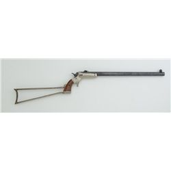 Stevens Hunter’s Pet single shot tip-up spur  trigger rifle with skeleton shoulder stock,  .38RF cal