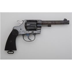 Colt New Service DA revolver, .45 Colt cal.,  5-1/2” barrel, blue finish, checkered hard  rubber gri