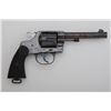 Image 1 : Colt New Service DA revolver, .45 Colt cal.,  5-1/2” barrel, blue finish, checkered hard  rubber gri