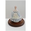 Image 1 : German-made Dresden porcelain lady, finely  detailed, approx. 6” tall signed on bottom  “Reine Hadar