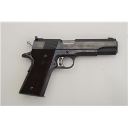 Colt National Match semi-auto pistol, .45  cal., 5” NM barrel, blue finish, checkered  wood grips, l