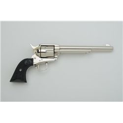 Colt SAA revolver, .38-40 cal., 7-1/2”  barrel, nickel finish, checkered hard rubber  eagle grips, #