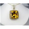 Image 1 : Spectacular 14 karat yellow gold ladies  custom made necklace set with a large citrine  weighing app