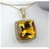 Image 2 : Spectacular 14 karat yellow gold ladies  custom made necklace set with a large citrine  weighing app