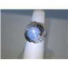 Image 3 : Mesmerizing 14 karat white gold ladies custom  made ring set with a fine blue-gray star  sapphire we