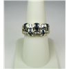 Image 1 : Elegant 14 karat yellow gold weave design  ring channel set with 30 very fine round  diamonds and sq