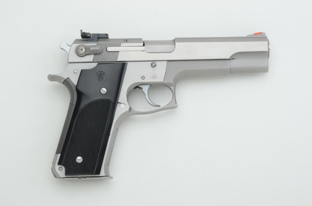 Smith & Wesson Model 645 DA semi-auto pistol,  .45 cal., 5” barrel, stainless, checkered  black grip