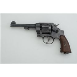 U.S. Army Model 1917 Smith & Wesson DA  revolver, .45 cal., 5-1/2” barrel, blue  finish, smooth wood