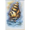 Image 1 : Large nicely framed oil painting on canvas  signed Andres Orpinas of a square rigger  moving briskly