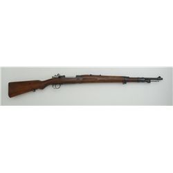 Spanish Mauser bolt action rifle, 7.92mm  cal., 24” barrel, blue finish, wood stocks,  #2M-7940. Thi