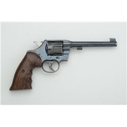 Colt Official Police DA revolver, .32-20  cal., 6” barrel, blue finish, custom finger  groove hardwo