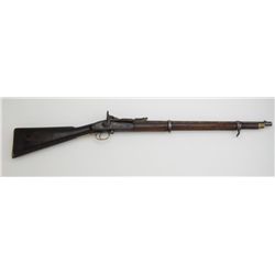 Enfield 1858 dated breech loaded rifle, .60  cal., 24” barrel, brass mounts, wood stock,  #6872. Thi