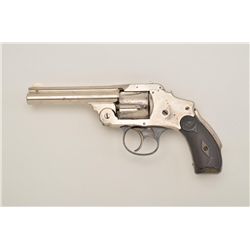 Smith & Wesson New Departure Hammerless DA  revolver, .38 cal., 4” barrel, nickel finish,  checkered