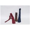 Image 1 : Box of custom men’s dress ties with duck  designs, approx. 2 dozen ties, in maroon,  brown and blue;