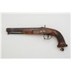 Image 2 : European percussion single shot pistol,  unmarked, .69 cal., 8” octagon barrel,  checkered wood stoc