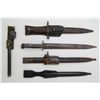 Image 2 : Lot of 4 misc. bayonets and a metal scabbard  with leather hanger including one British  bayonet wit