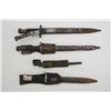 Image 1 : Lot of 4 misc. bayonets including 2 British  and 2 German, all with sheaths, one German  with broken