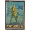 Framed WW I Victory Liberty Loan color  poster, approx. 32” x 21” showing an American  soldier carry