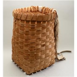 Large contemporary Indian woven basket with  carry straps approx. 2 feet tall and approx.  16” in di