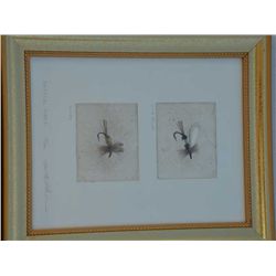 Framed limited edition (23/450) hand signed  artist’s pull on heavy rag paper of o fishing  flys, a 