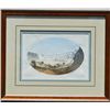 Image 1 : Framed and matted antique color print of the  Great Falls of The Missouri River from the  U.S. P. R.