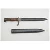 Image 1 : Mauser bayonet with metal scabbard in overall  fair to good condition marked on hilt  “Waffenfabrik 