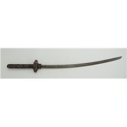 Chinese sword and scabbard from Manchuria or  Tibet in style, 19th to 20th Century, approx.  38” ove