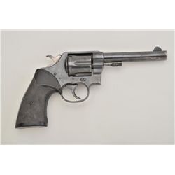 Colt New Service DA revolver, .455 Eley cal.,  5-1/2” barrel, re-blued finish, Pachmayr   checkered 