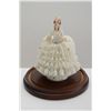 Image 1 : German-made Dresden porcelain lady, finely  detailed,  approx. 6” tall signed on bottom  “Reine Hand