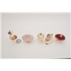 Image 1 : Lot of 5 different delicately decorated eggs;  each with its own designing of covering,  carving, ho