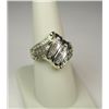 Image 1 : Dazzling 10 karat two-tone gold ladies by  pass design ring set with 68 round and  princess cut diam