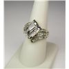 Image 2 : Dazzling 10 karat two-tone gold ladies by  pass design ring set with 68 round and  princess cut diam