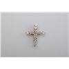 Image 1 : One beautiful cross in 14k white gold set  with 21 diamonds weighing approx 1ct.  Est.:$1,000-$1,500