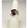 Image 1 : Superb 14 karat white gold ladies custom made  ring set with a very fine Rubellite weighing  approx.