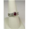 Image 2 : Elegant 14 karat white gold ladies vintage  design ring set with a fine oval red Ruby  weighing appr