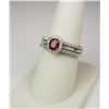 Image 3 : Elegant 14 karat white gold ladies vintage  design ring set with a fine oval red Ruby  weighing appr