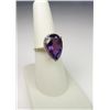 Image 3 : Colorful 10 karat yellow gold ladies ring set  with a large pear shape Amethyst weighing  approx. 7.