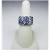 Image 1 : Colorful 14 karat white gold ladies ring set  with 15 fine blue Tanzanite weighing approx.  4.00 car